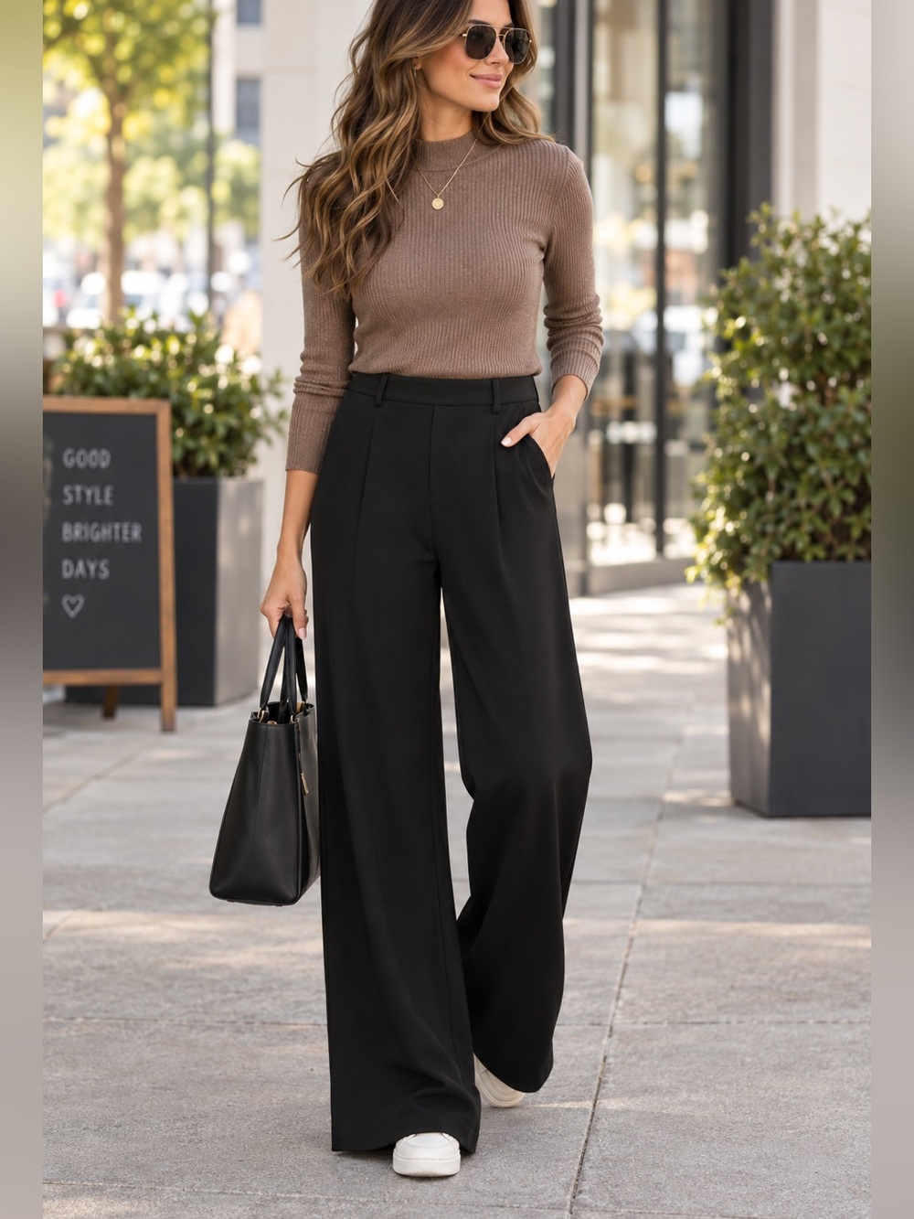 Halara Women’s Small Black High Waisted Wide Leg Flare Stretch Dress Pants